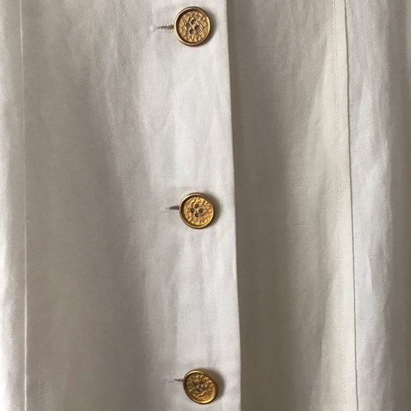 MAGGY LONDON - LINEN BUTTON-FRONT DRESS - Picture 6 of 7